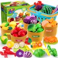 thumbnail image 1 of Joyfy Set de Comida de Juguete de 69 Pzas para la Cocina, Comida de Juguete para Clasificar por Colores, Juguete de Comida de Imitación para Niños y Niñas, Obsequio de Navidad y Cumpleaños, 1 of 7