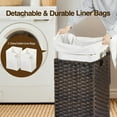 thumbnail image 4 of Rolanstar Laundry Hamper with Lid, 60L Clothes Hamper with 2 Removable Liner Bags & 2 Mesh Laundry Bags, Handwoven Synthetic Rattan Laundry Basket for Clothes, Toys in Bathroom, Bedroom, Brown, 4 of 8