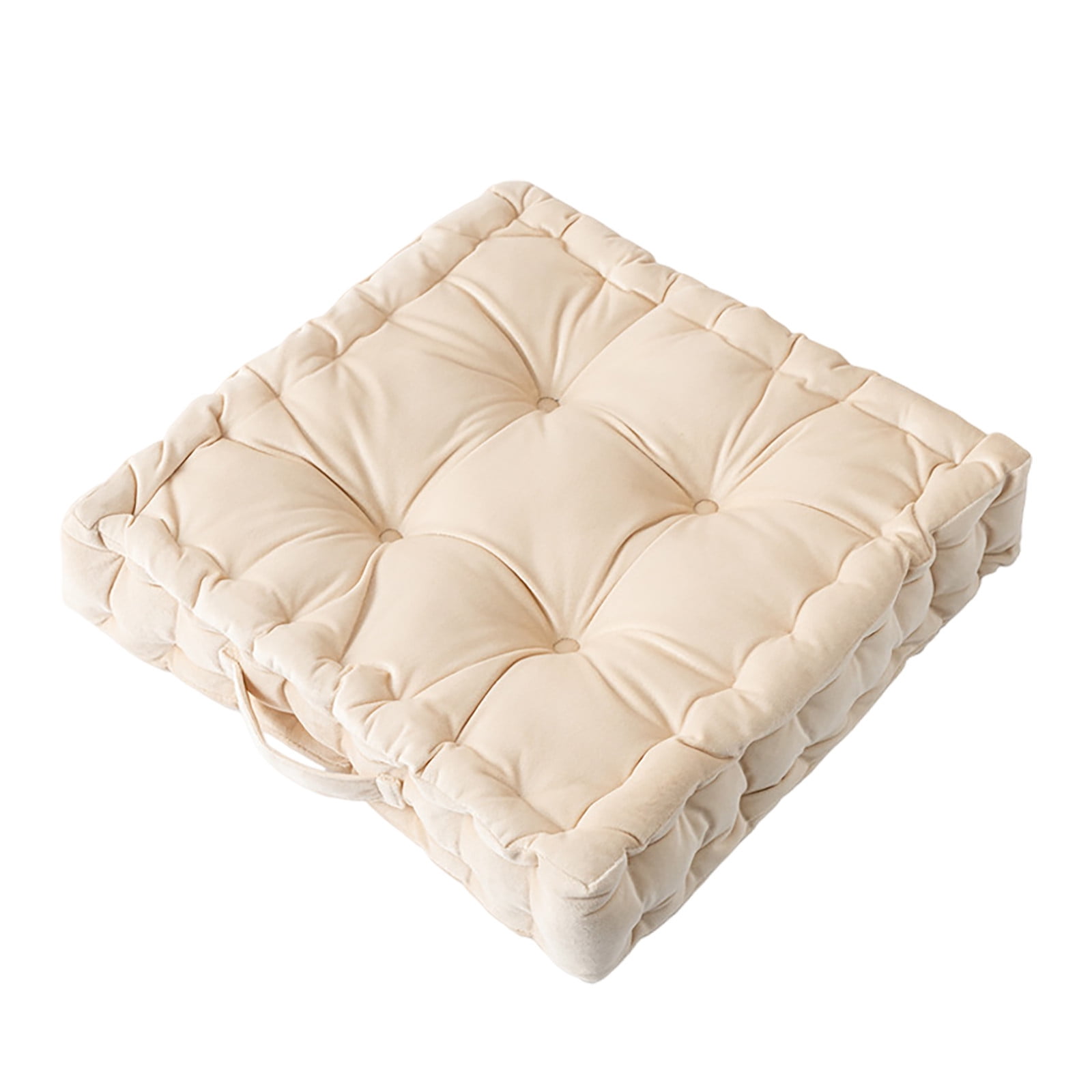 Armchair Booster Cushion 38cm Thick Square Seat Pad for Sofa, Dining & Office Chairs – Cotton Extra Comfort Support for Elderly, Pregnancy, Maternity & Post-Surgery Cushions ，Cream