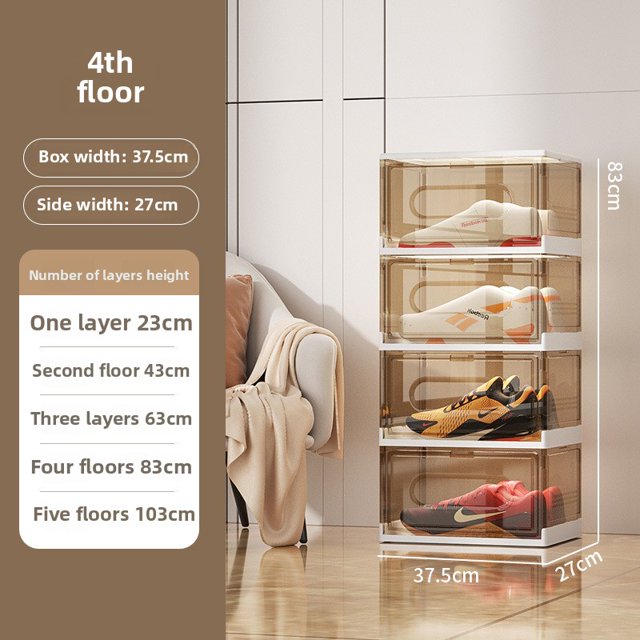 Caja de almacenamiento para zapatos, zapatillas plegables transparentes, armario para zapatos, Zapatero, almacenamiento engrosado