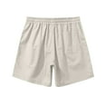 thumbnail image 4 of DBAIXID Mens Shorts Casual Realxed Athletic Loose Elastic Waist Flat Front Mens Shorts Linen Summer Stretch 2025 Drawstring Tropical Yoga Shorts Coffee L, 4 of 4