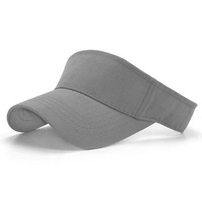 Tennis Hat - Light Gray Brushed Cotton Golf Tennis Adjustable Sun Visor Cap Caps Hat Hats