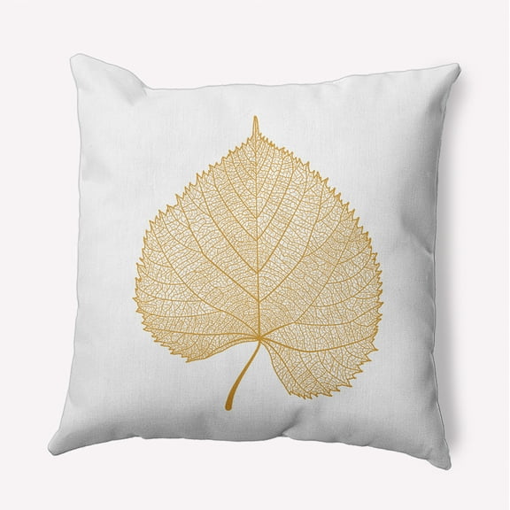 16" x 16" Simply Daisy Leaf Study Polyester Indoor/Outdoor Pillow, Golden Mustard Qty 1