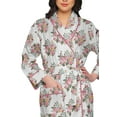 thumbnail image 4 of Moomaya Printed Robe For Girls Cotton Bathrobes For Women Wrap Dressing Gown, 4 of 6