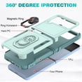 thumbnail image 2 of Heavy Duty Case for Samsung Galaxy Z Flip 4, Full Body Case with 360° Rotation Metal Ring Holder Kickstand Rugged Shockproof Anti-Scratch Case,Pink, 2 of 5