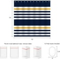 thumbnail image 2 of Navy Blue Yellow and White Stripes Pattern Shower Curtain Water Repellent Fabric Shower Curtains for Bathroom 72x72 inches Modern Shower Curtain Set with 12 Hooks, 2 of 4