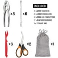 thumbnail image 2 of Qucyy 20-piece Seafood Tools Set includes 6 Crab Crackers, 6 Lobster Shellers, 6 Crab Leg Forks/Picks and 2 Seafood Scissors & Storage Bag - Nut Cracker Set, 2 of 5