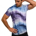 thumbnail image 6 of Taylonsss Unisex Gradient Print Round Neck Short Sleeve T-Shirt for Casual Sports and Daily Wear Breathable Elastic Poly-Spandex Blend Spring Summer Fall, 6 of 9