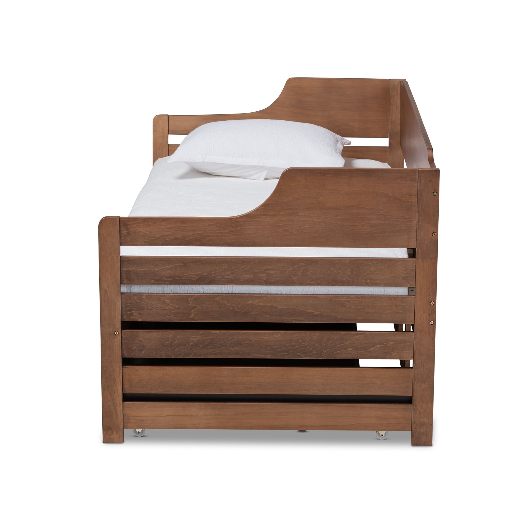 Baxton Studio Expandable Twin-to-King Daybed with Drawer Walnut Brown