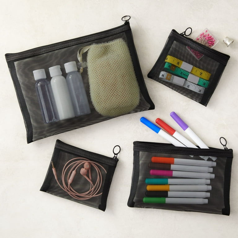 3 Pcs Portable Mesh Storage Bag, Small Zipper Pouch Pouch Mesh Coin Purse  Mini Mesh Zipper Cosmetic Bag Multi-Purpose Small Storage Bag