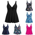 thumbnail image 7 of Women Plus Size Swimsuit Female Flowy Tankini Top With Printed Plus Size Swimsuit Hot Pink XL, 7 of 7