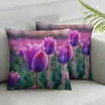 thumbnail image 3 of Purple Tulips Decorative Throw Pillow Covers Case Square for Couch Sofa Bed Living Room Bedroom, 3 of 7