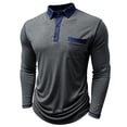 thumbnail image 4 of Qicasul Men Polo Shirts for Casual Shirt Classic Knit Breathable Comfort Fit Relaxed Top With Collar For Everyday Wear Dark Gray XXL, 4 of 6
