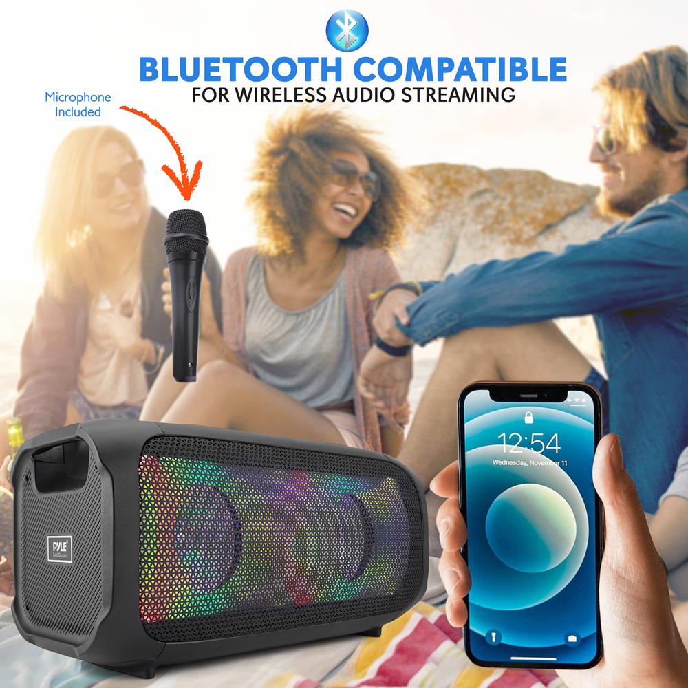 Pyle Wireless Portable Boombox Speaker 600W Rechargeable Speaker ...