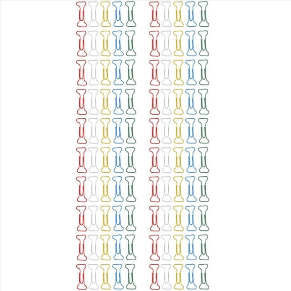 100pcs Bone Shape Multicolor Metal Paper Clips,100 x paper clips,Random
