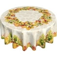 thumbnail image 1 of Fall Leaves Tablecloth Round 60 Inch Rustic Autumn Leaf Yellow Green Red Colored Seasonal Print Decorative Washable Table Cloth for Party Picnic Home Kitchen Decor Thanksgiving, 1 of 6