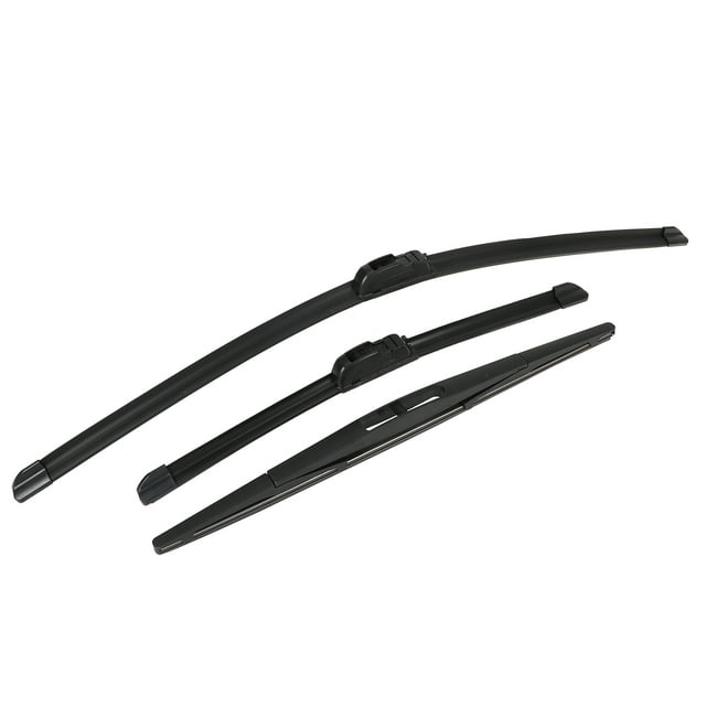 Unique Bargains 3 Pcs 28' 13' 14' Front Rear Windshield Wiper Blade Set Fit for Honda Fit with J / U Hook Black