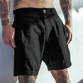 thumbnail image 2 of Men's Linen Shorts - Elastic Waist Casual Beach Pants with 7" Inseam, 2 of 6