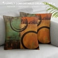 thumbnail image 3 of JEUXUS Vinatge Geometry Throw Pillow Covers  Soft Abstract Art Cushion Covers for for Couch Sofa Retro Square Geometric Circles Red Brown Decorative Pillowcases Outdoor Pillows Covers, 3 of 5