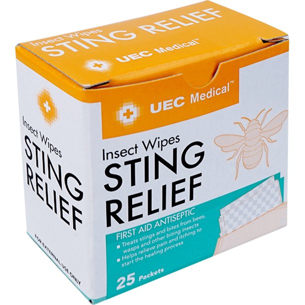 UEC Medical Sting Relief Insect Wipes 25 ct
