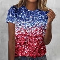 thumbnail image 2 of Womens Plus Size 4th of July Patriotic T-Shirt Short Sleeve Print Summer Tee Star Stripes Fourth July Tops,XXXXXL,Red2, 2 of 5