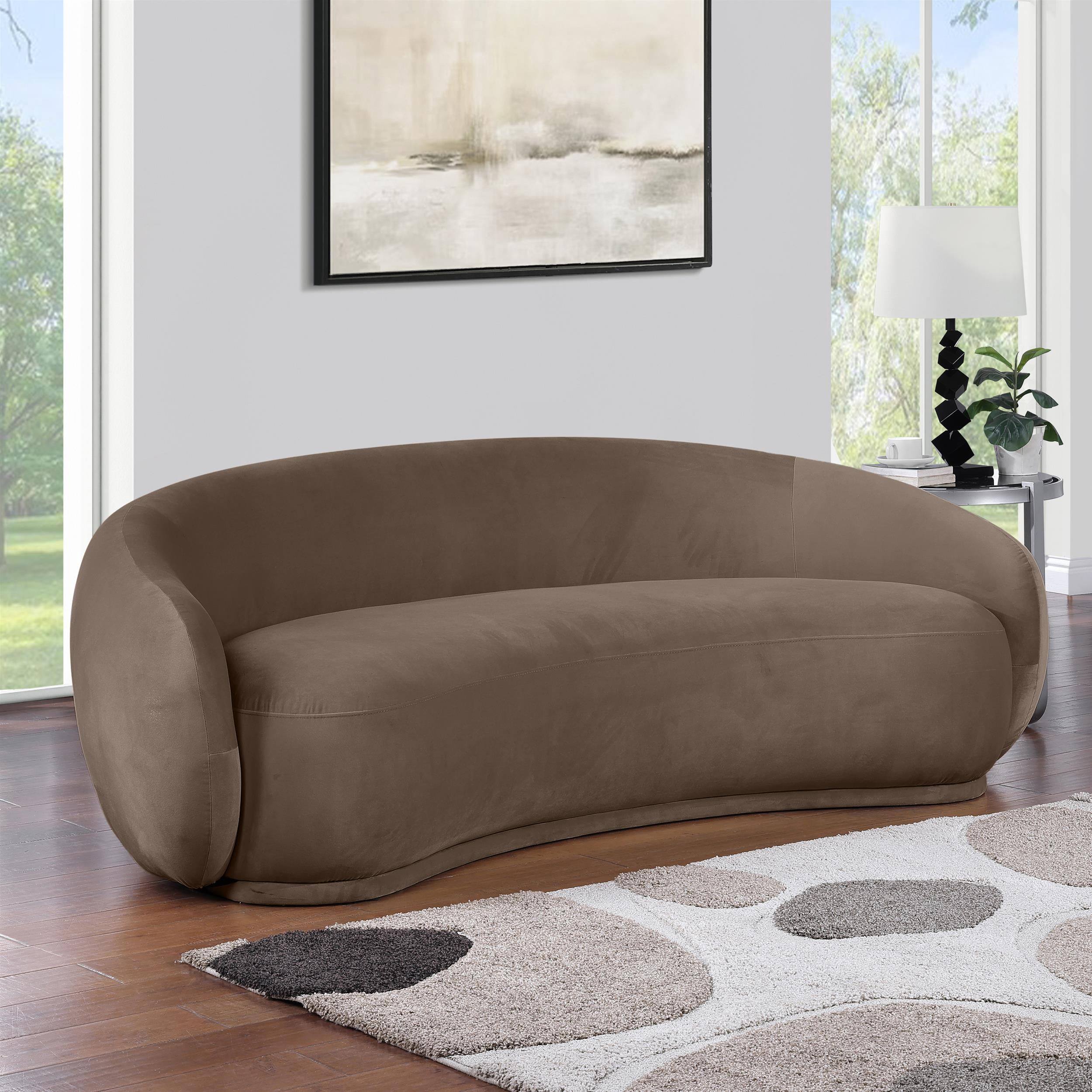 Meridian Furniture Emery Brown Velvet Sofa