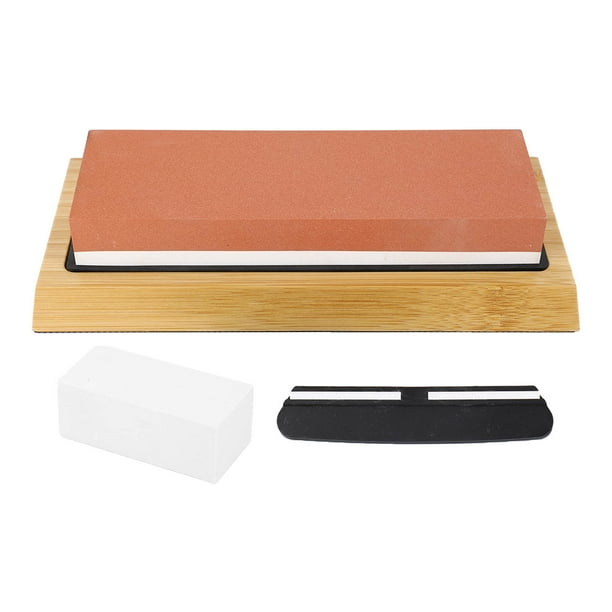 Juego de piedra para afilar cuchillos de cocina con Base, guía angular de piedra aplanadora, grano 3000 8000, piedra de afilar de corindón blanco