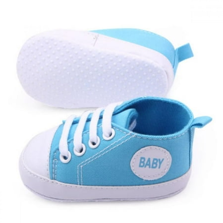 

Baby Boys Girls Shoes Canvas Toddler Sneakers Ankle Infant Crib Shoes Anti-Slip Infant First Walkers 0-12 Months