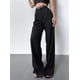 thumbnail image 5 of Pantalones de Traje de Pierna para Mujer, Pantalones Largos Informales de Negocios con Cintura Holgada y Corte Holgado Negro S, 5 of 9
