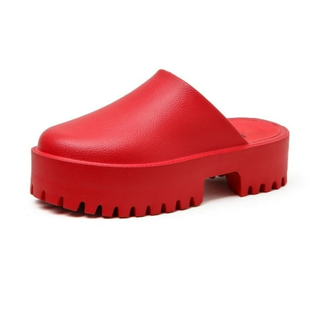 

2024 Women Arch Support Clogs Platform Thick Soled Slippers Slip On Clogs Casual Non Slip Lazy Waterproof Sandals-42