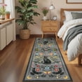 thumbnail image 2 of Nanan 2'x6' Runner Rug Hallway Kitchen Machine Washable Runners Non Slip Bedroom Cat Print Mats for Laundry Room, Gray, 2 of 6