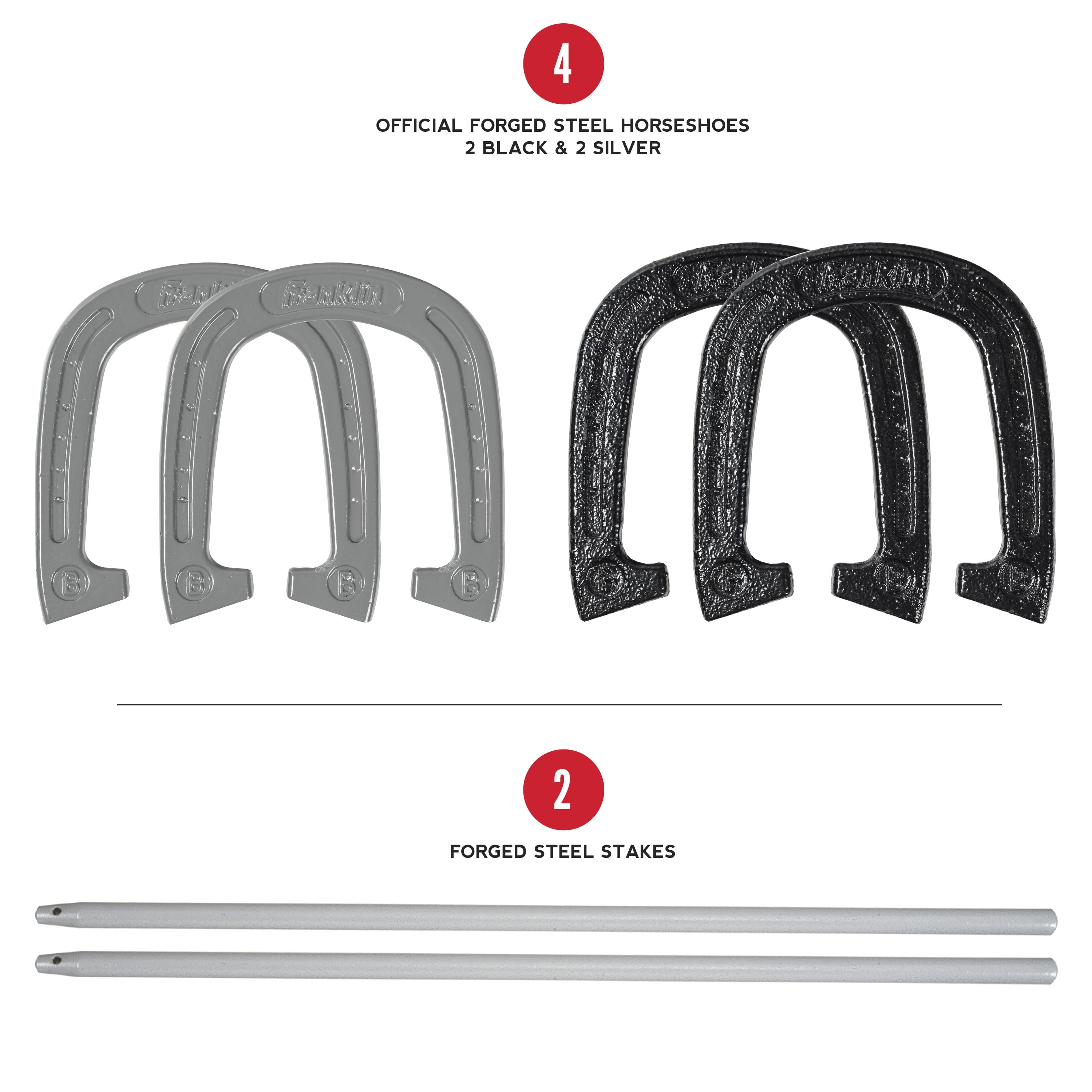 Franklin Sports Horseshoes - Beach or Backyard Horseshoe Play - Professional Set