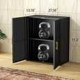 thumbnail image 2 of Metal Bathroom Wall Cabinet with Door and Adjustable Shelves, Kitchen Hanging Cabinets, Buffet Sideboard Cabinet, Floor Cupboard, Over The Toilet Storage Cabinets, Black Wall-Mounted Cabinet, 2 of 7