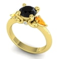thumbnail image 2 of Diamond-Capitals 2.50 Carat Wonderful Round Cut Black Onyx & Citrine Gemstone Three Stone Ring for Anniversary Gift 18K Yellow Gold Size 10, 2 of 8