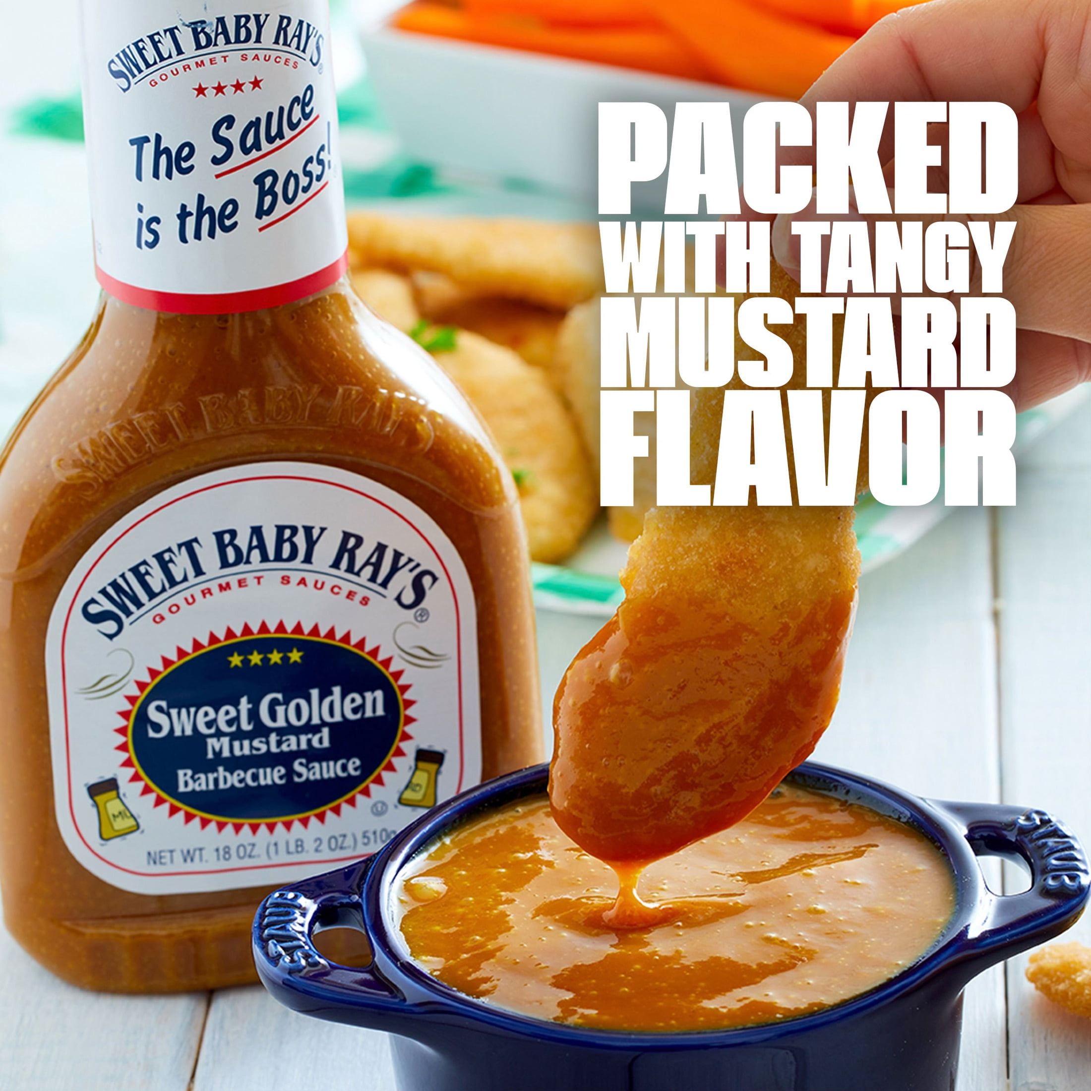 (12 pack) Sweet Baby Ray's® Sweet Golden Mustard Barbecue Sauce 18 oz