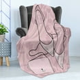 thumbnail image 4 of Fashion Soft Flannel Fleece Throw Blanket, Stiletto High Heels Feminine Floral Ornaments Flower Silhouette Illustration, Cozy Plush for Indoor and Outdoor Use, 60" x 80", Rose Pale Rose, by Ambesonne, 4 of 5