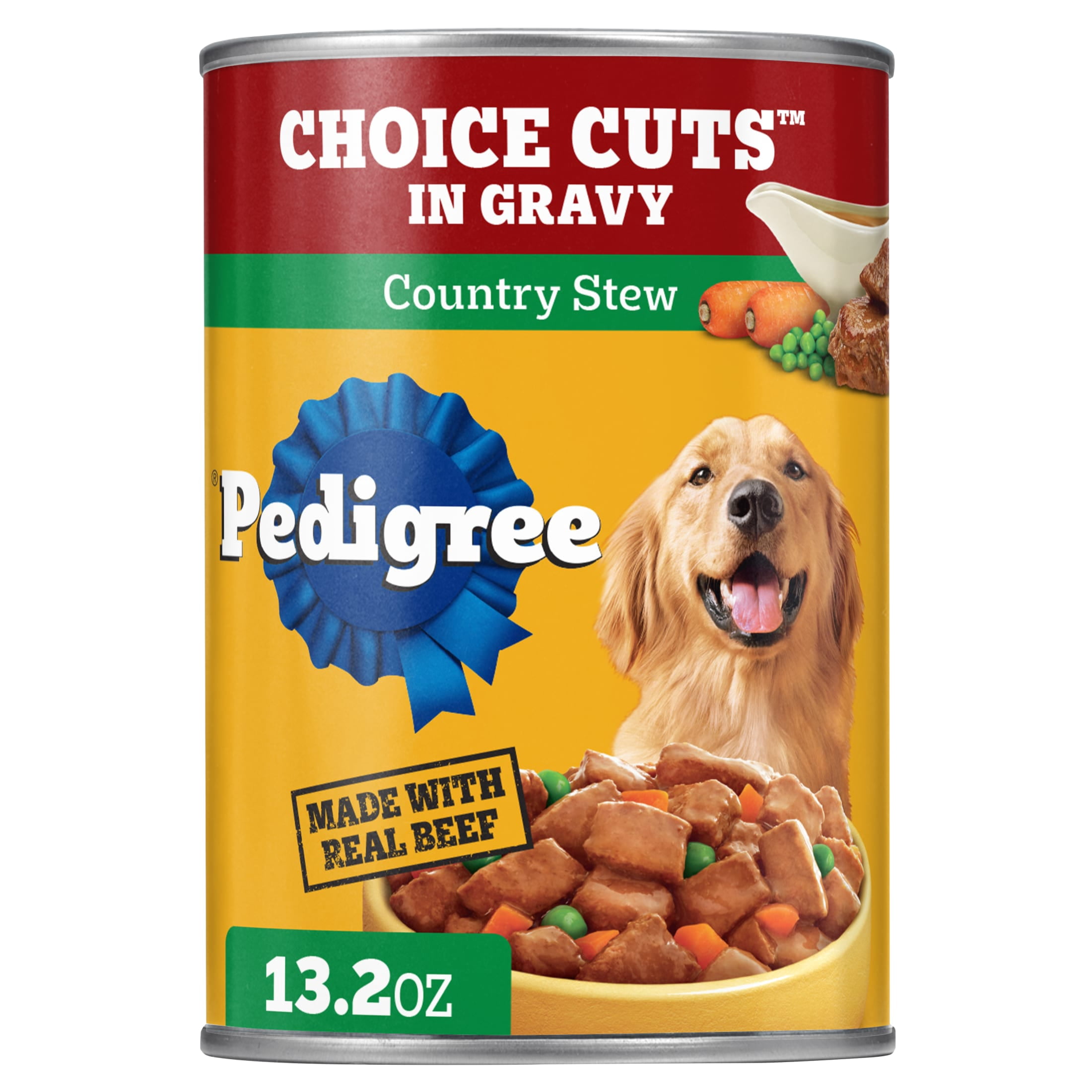 (3 pack) Pedigree Choice Cuts In Gravy Adult Soft Wet Dog Food Country Stew Flavor, 13.2 Oz Cans, 12 Count