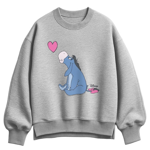 Winnie the Pooh - Eeyore Heart Women's Oversized Fleece Crew Sweatshirt