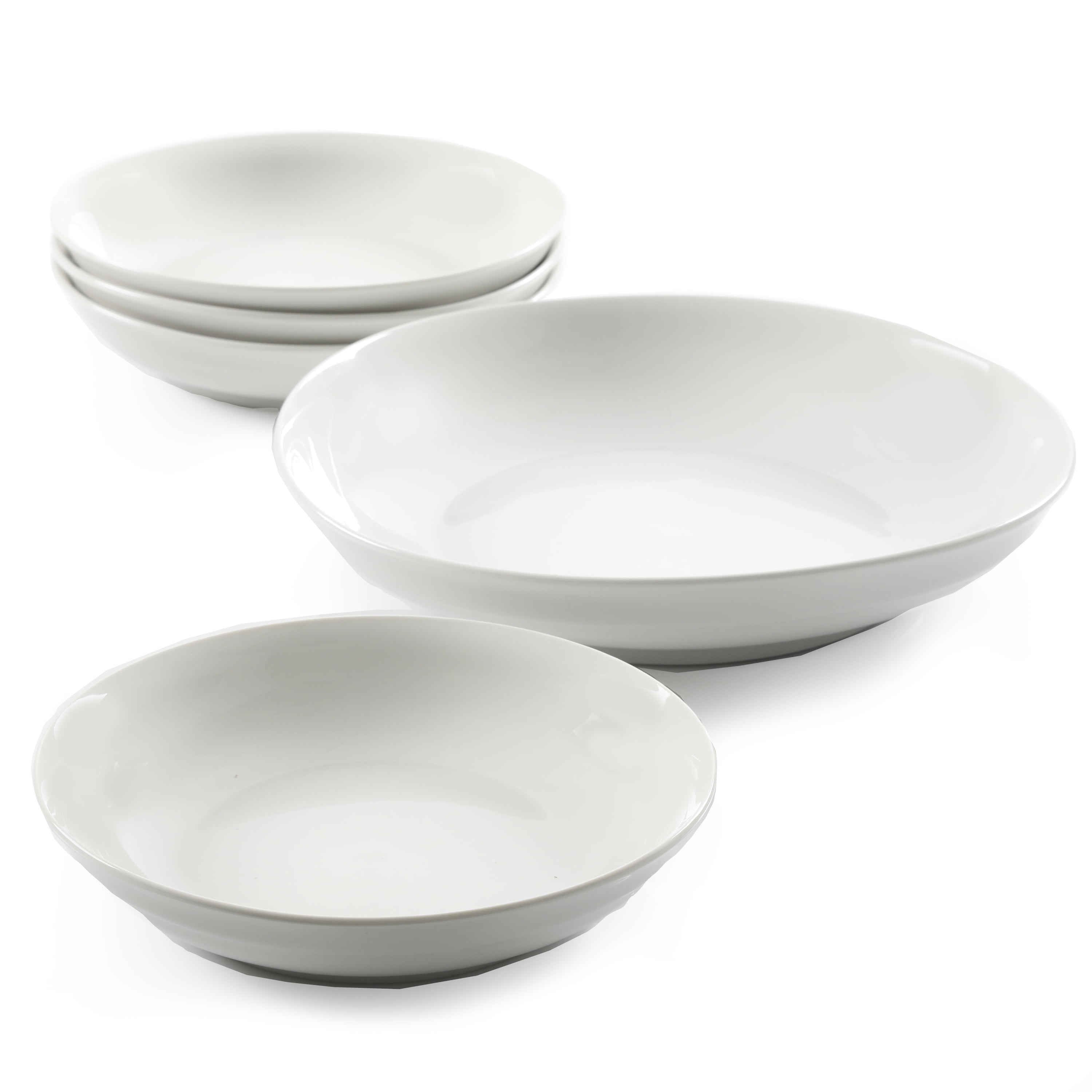 Gibson Home White Ceramic 2-Piece Pasta Bowl Set