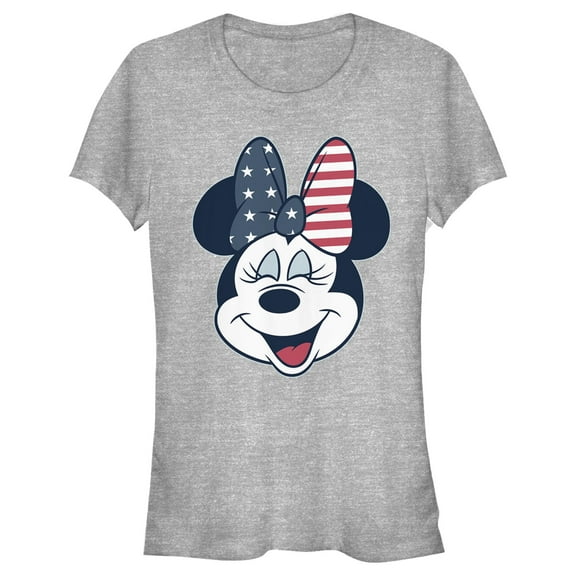 Junior's Mickey & Friends Minnie American Bow Graphic T-Shirt