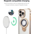 thumbnail image 3 of Entronix Magnetic Clear Case for iPhone 16 Pro Max, Built-in Kickstand Ring Shockproof Bumper, Gold, 3 of 6