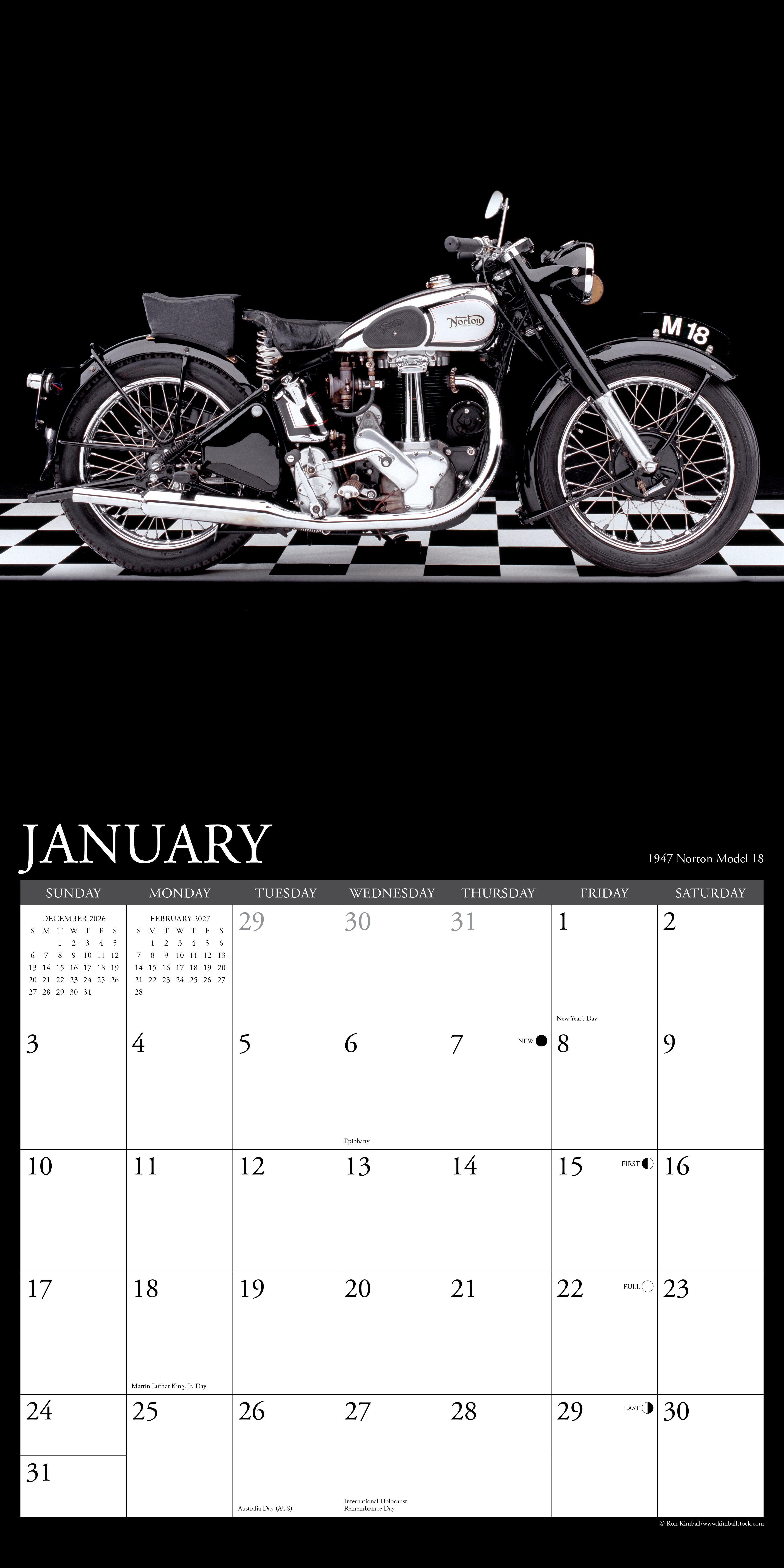 Willow Creek Press, Classic Motorcycles 2027 Wall Calendar