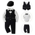 thumbnail image 1 of WUANDIXFA Tenue Formelle pour Garçons Costume pour Enfants Ensemble de Gilet Gentleman pour Garçons Robe de Spectacle Fleur Costume de Fin de Semaine pour Garçons Costume d'Anniversaire pour Garçons Costume pour Garçons Noir, 2-3 Ans, 1 of 6