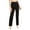 Black, variant on Danielle Bernstein Womens Woven Plaid Dress Pants Black-Ivory 8