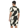 thumbnail image 2 of joogoo Men's Pajama Set Black and White Plaid Pattern V-Neck Pj Shorts Set 2 Piece Loungewear Sleepwear L, 2 of 7