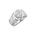 thumbnail image 6 of RYLOS Rings for Women Sterling Silver Ring Solitaire 9X7MM Oval Gemstone with Satin Finish Band April White Topaz Jewelry Size 9, 6 of 7
