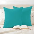 thumbnail image 4 of Pack of 2 Outdoor Pillow Covers 16x16 Inch Waterproof Pure Teal Green Throw Pillow Covers, Decorative Couch Pillow Case Sham Simple Solid Color Pillowcases Cushion Covers for Patio Garden, 4 of 8