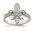 thumbnail image 1 of 925 Sterling Silver Cubic Zirconia Fleur-de-lis Ring, 1 of 2