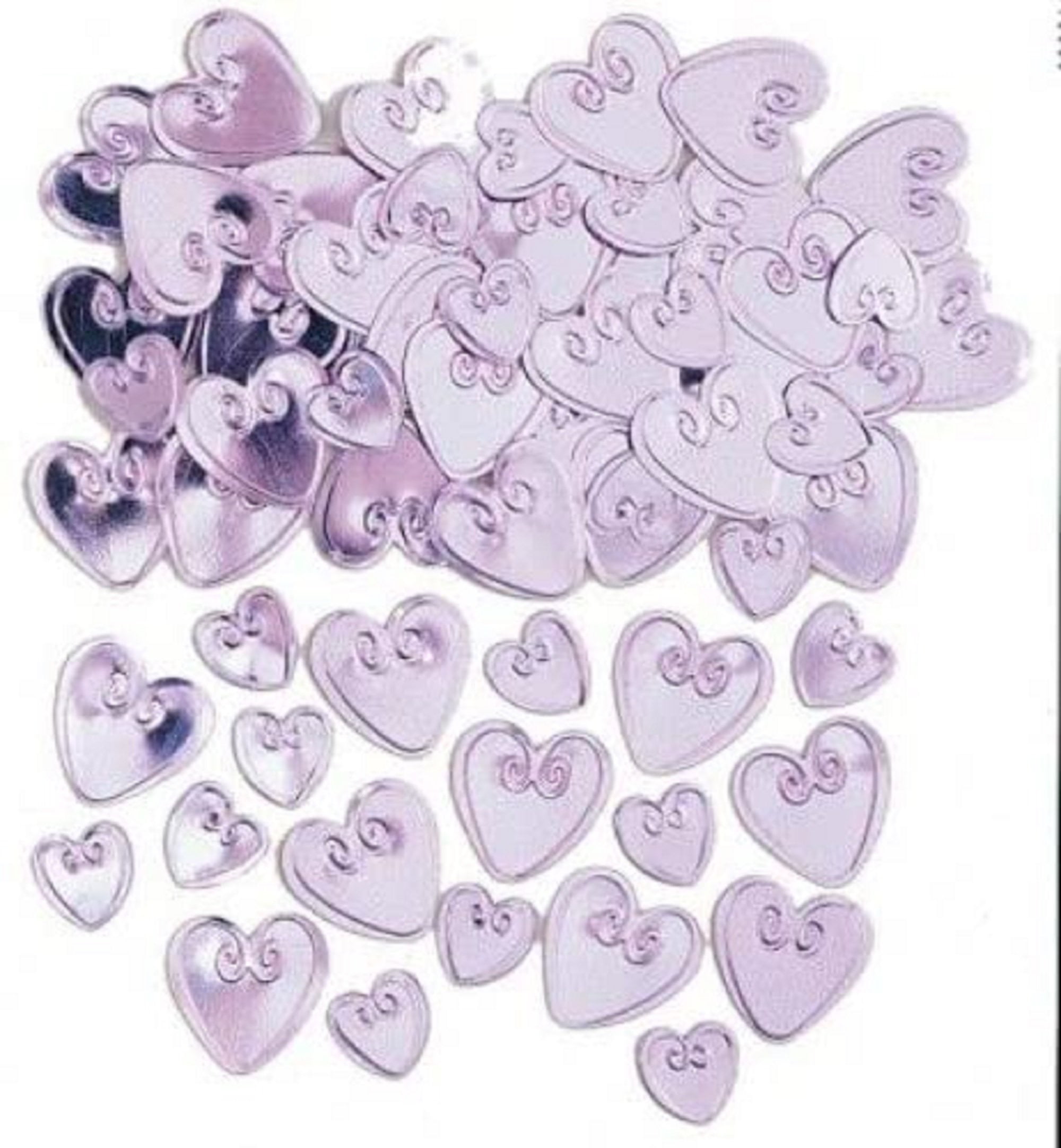 Heart shaped Embossed Lilac Table confetti LOVING HEARTS 