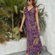 thumbnail image 5 of Vestido de manga corta con estampado de lentejuelas moradas Ropa femenina Vestido de verano mujer 2025 Vestidos elegantes Vestido, 5 of 7
